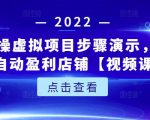 新人实操虚拟项目步骤演示，0基础打造自动盈利店铺【视频课程】-沐风资源库