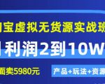 程哥《淘宝虚拟无货源实战班》线上第四期：月利润2到10W+（产品+玩法+资源)-沐风资源库