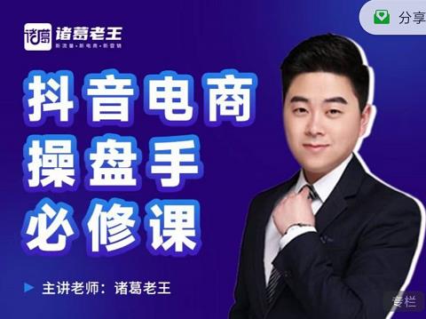诸葛老王-抖音电商操盘手必修课:顶层设计,起号破局,爆款运营,数据分析-沐风资源库