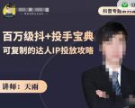 抖音专题系列课：百万级抖+投手宝典，可复制的达人IP投放攻略-沐风资源库