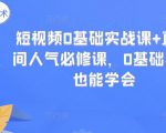 短视频0基础实战课+直播间人气必修课，0基础小白也能学会-沐风资源库
