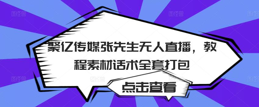 聚亿传媒张先生无人直播，教程素材话术全套打包-沐风资源库