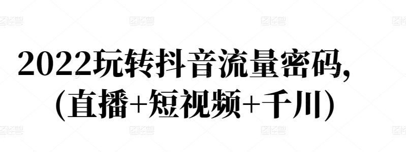 2022玩转抖音流量密码，(直播+短视频+千川)-沐风资源库