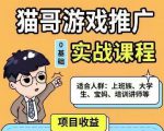 猫哥·游戏推广实战课程，单视频收益达6位数，从0到1成为优质游戏达人-沐风资源库