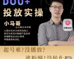 小马哥-Dou+投放实操课，抖加投放，随心推，付费起号逻辑，打破低播放转化-沐风资源库