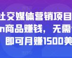 亚马逊社交媒体营销项目，推广Amazon商品赚钱，无需任何投资，即可月赚1500美元-沐风资源库
