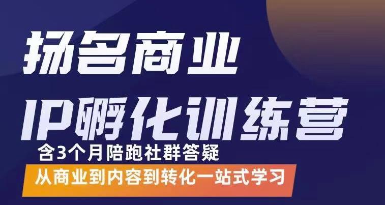 杨名商业IP孵化训练营，从商业到内容到转化一站式学 价值5980元-沐风资源库