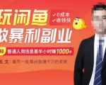 【闲鱼无货源赚钱】一部手机开启闲鱼副业，0成本用信息差日赚1000+-沐风资源库