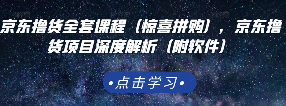 京东撸货全套课程（惊喜拼购），京东撸货项目深度解析（附软件）-沐风资源库