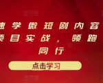 10堂速学微短剧内容制作标准与项目实战，领跑80%同行-沐风资源库