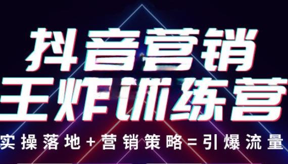 抖音营销王炸训练营，实操落地+营销策略=引爆流量（价值8960元）-沐风资源库