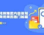 带货短视频爆款内容策划，关于电商视频的独门秘籍（价值499元）-沐风资源库