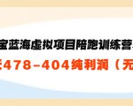 淘宝蓝海虚拟项目陪跑训练营5.0：单天478纯利润-沐风资源库