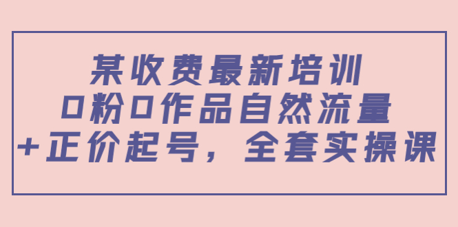 某最新收费培训内容：0粉0作品自然流量+正价起号，全套实操课-沐风资源库