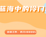 超级蓝海中的冷门项目，文档工作，好玩又赚钱，月入10000+-沐风资源库