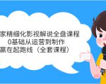 独家精细化影视解说全盘课程，0基础从运营到制作，赢在起跑线（全套课程）-沐风资源库