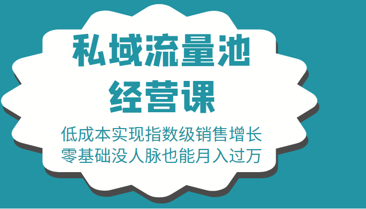 16堂私域流量池经营课：低成本实现指数级销售增长，零基础没人脉也能月入过万-沐风资源库