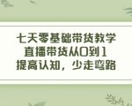 七天零基础带货教学，直播带货从0到1，提高认知，少走弯路-沐风资源库