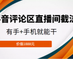 抖音评论区直播间截流，有手+手机就能干，门槛极低，模式可大量复制（价值1888元）-沐风资源库