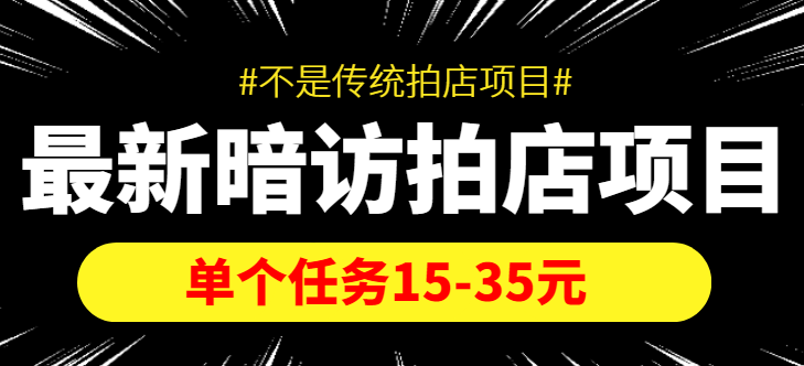 最新暗访拍店信息差项目，单个任务15-35元（不是传统拍店项目）-沐风资源库