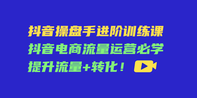 抖音操盘手进阶训练课：抖音电商流量运营必学，提升流量+转化-沐风资源库