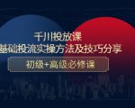 千川投放课：0基础投流实操方法及技巧分享，初级+高级必修课-沐风资源库