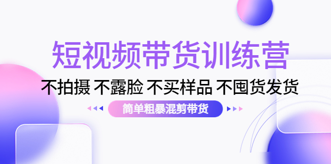 短视频带货训练营：不拍摄 不露脸 不买样品 不囤货发货 简单粗暴混剪带货（第三期）-沐风资源库