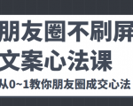 朋友圈不刷屏文案心法课 人人都要懂的商业逻辑 从0~1教你朋友圈成交心法-沐风资源库