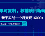 简单可复制，教辅项目新玩法，新手实战一个月变现16000+（第二期）-沐风资源库