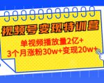 21天视频号变现特训营：单视频播放量2亿+3个月涨粉30w+变现20w+（第14期）-沐风资源库
