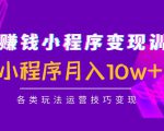 抖音赚钱小程序变现训练营：小程序月入10w+各类玩法运营技巧变现-沐风资源库