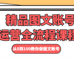 精品图文账号运营全流程课程 从0到100教你做图文账号-沐风资源库