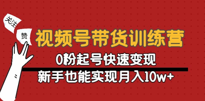 视频号带货训练营：0粉起号快速变现，新手也能实现月入10w+-沐风资源库