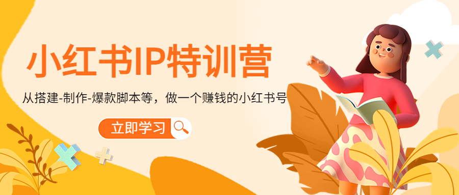 小红书IP特训营：从搭建-制作-爆款脚本等等，做一个赚钱的小红书号-沐风资源库