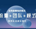 王冲老师《流量+团队+模式》商业模式实战课，全网最赚钱的模式-沐风资源库