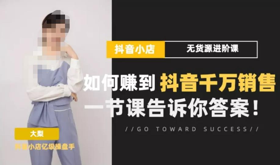 梨子会·抖店无货源进阶冲刺课，如何赚到抖音千万销售，这套课程会告诉你答案-沐风资源库