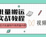 视频号批量搬运实战操作运营赚钱教程，傻瓜式批量制作高质量内容【附视频教程+PPT】-沐风资源库