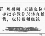 于洋·短视频+直播定位培训，手把手教你玩转直播卖货，玩转视频赚钱-沐风资源库