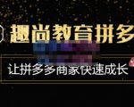 趣尚教育·拼多多运营实操VIP特训营，让拼多多商家快速成长-价值3180元-沐风资源库