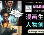 Midjourney V4版本操作教程：2个简单参数，完成漫画生成，人物创建-沐风资源库