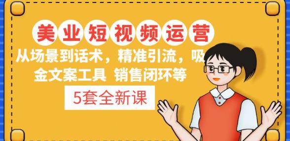 5套·美业短视频运营课从场景到话术·精准引流·吸金文案工具·销售闭环等-沐风资源库