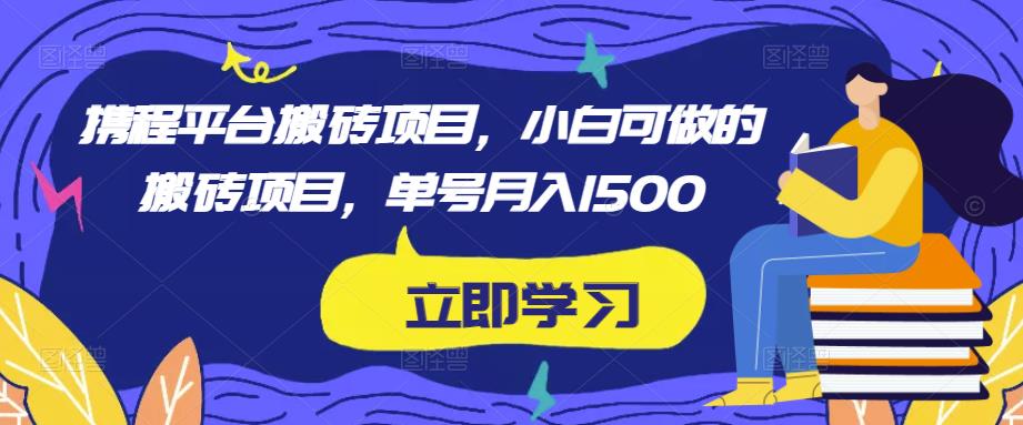 携程平台搬砖项目，小白可做的搬砖项目，单号月入1500-沐风资源库