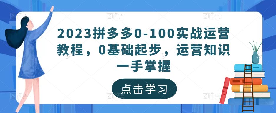 2023拼多多0-100实战运营教程，0基础起步，运营知识一手掌握-沐风资源库