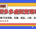 程哥拼多多虚拟变现项目：讲解开店流程-实操-选品-上架-自动发货等-沐风资源库