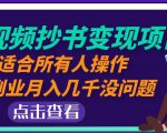 黄岛主中视频抄书变现项目：适合所有人操作，当副业月入几千没问题！-沐风资源库