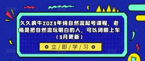 久久疯牛2023年纯自然流起号课程，老杨是把自然流玩明白的人，可以闭眼上车（3月更新）-沐风资源库