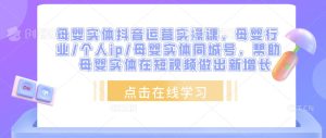 母婴实体抖音运营实操课，母婴行业/个人ip/母婴实体同城号，帮助母婴实体在短视频做出新增长-沐风资源库