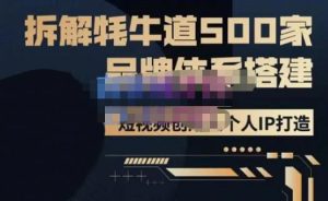 牛牛·500家餐饮品牌搭建&短视频深度解析，拆解牦牛道500家品牌体系搭建-沐风资源库