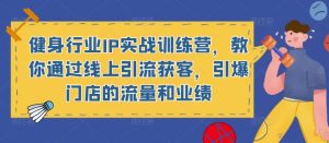 健身行业IP实战训练营,教你通过线上引流获客,引爆门店的流量和业绩-沐风资源库