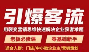 引爆客流，用裂变营销思维快速解决企业获客难题，老板必修课，零基础新手-沐风资源库